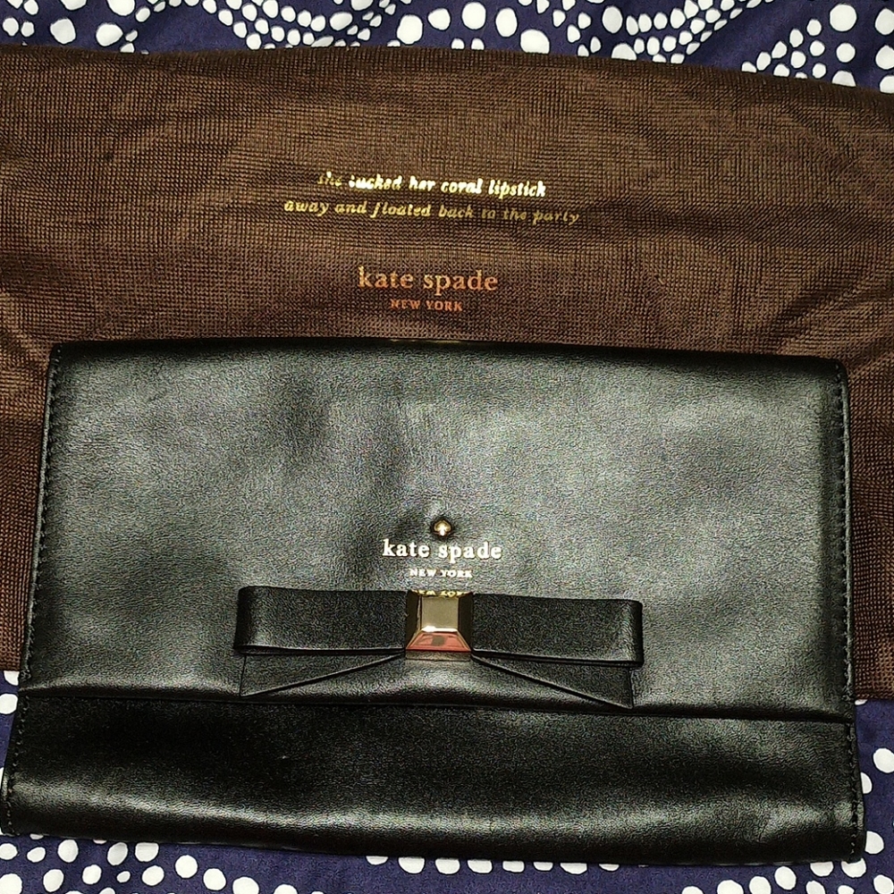 Auth. Kate Spade Holly Street leather clutch